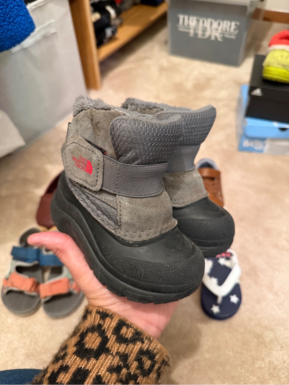 The North Face Kids Gray & Black Insulated Winter Boots
